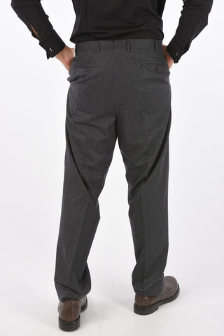 Virgin Wool LEADER Pants with Pleat
