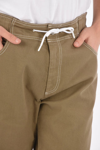 Denim Shorts with Waist Drawstring
