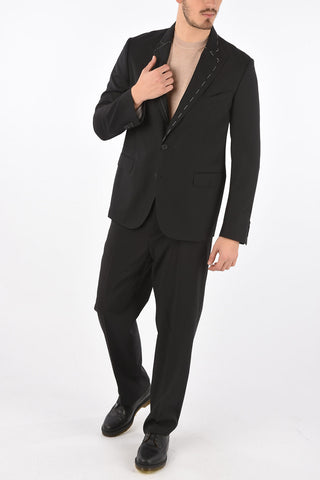 Unlined Peak Lapel Blazer with Visible Stitchings