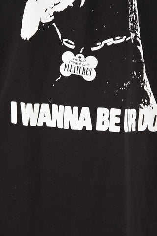 Crewneck T-shirt With I WANNA BE UR DOG Print