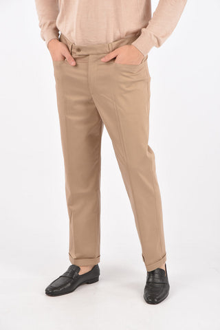 Regular fit pants with cuffed hem