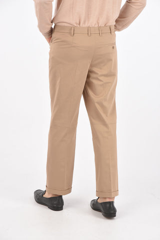 Regular fit pants with cuffed hem