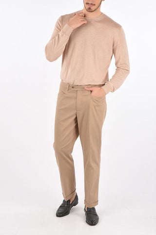Regular fit pants with cuffed hem