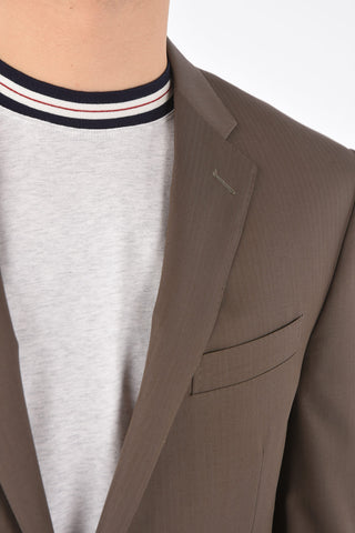 virgin wool side vents notch lapel 2-button suit