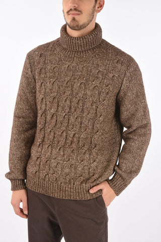 ID Turtleneck Aran Wool and Silk Pullover