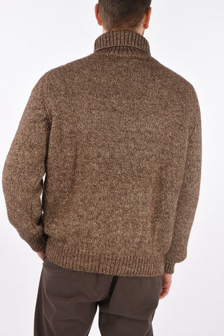 ID Turtleneck Aran Wool and Silk Pullover