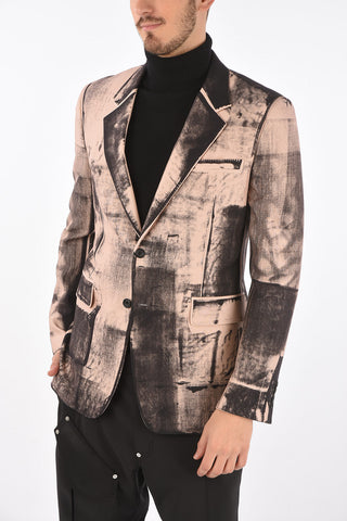 Single-breasted INK Printed Blazer