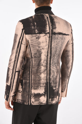 Single-breasted INK Printed Blazer