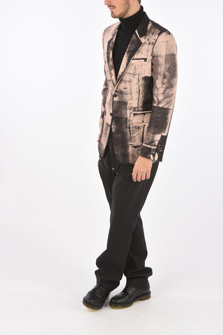 Single-breasted INK Printed Blazer