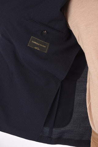 side vents peak lapel double-breasted blazer