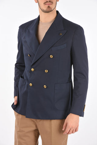 Blazer with logoed buttons and patch pockets