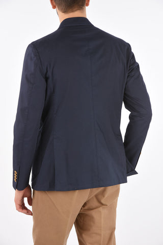 Blazer with logoed buttons and patch pockets