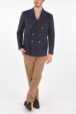 Blazer with logoed buttons and patch pockets