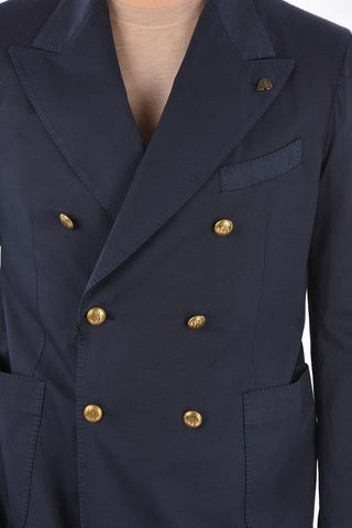 Blazer with logoed buttons and patch pockets