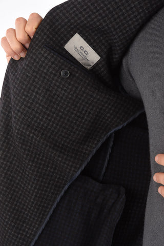 CC COLLECTION 2 Buttons Houndstooth Blazer with Flap Pockets