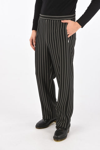 Pantaloni wide leg gessati
