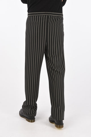 Pantaloni wide leg gessati