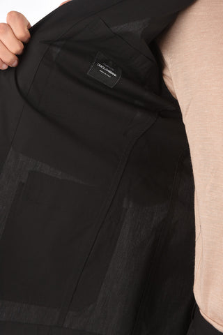 Unlined Pinstriped Detail Cotton Blazer