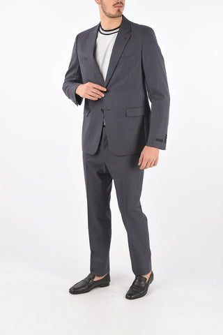 2 Button Notch Lapel Virgin Wool Blend Suit