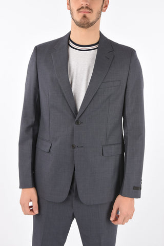 2 Button Notch Lapel Virgin Wool Blend Suit