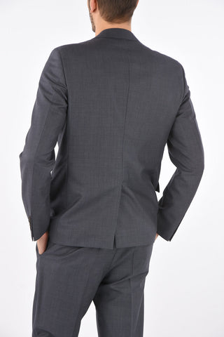 2 Button Notch Lapel Virgin Wool Blend Suit