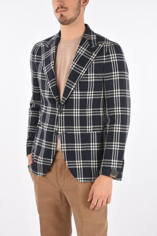 Checked Blazer with Patch Pockets