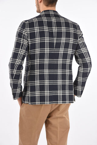 Checked Blazer with Patch Pockets