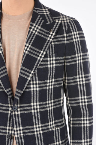 Checked Blazer with Patch Pockets