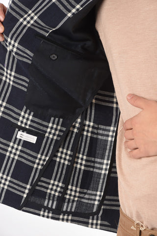 Checked Blazer with Patch Pockets