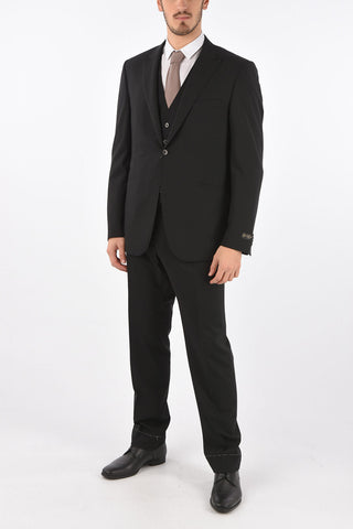 140's Wool CEREMONY LEADER 3 Pieces Suit with Waistcoat