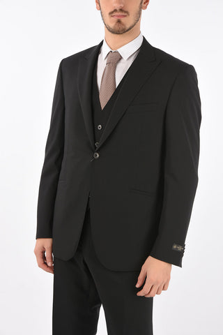 140's Wool CEREMONY LEADER 3 Pieces Suit with Waistcoat