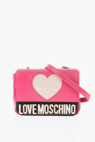 LOVE faux leather crossbody bag with quilted heart