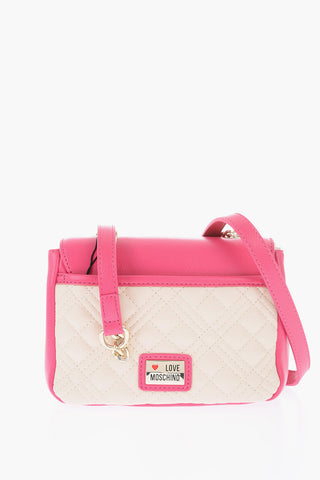 LOVE faux leather crossbody bag with quilted heart