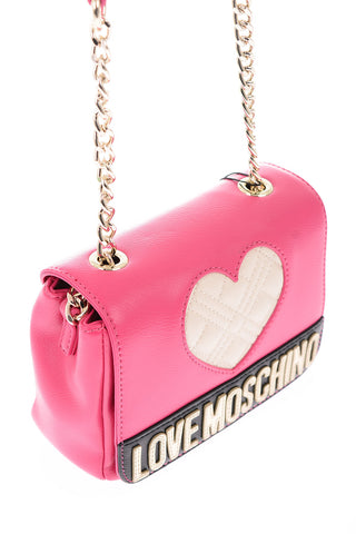 LOVE faux leather crossbody bag with quilted heart