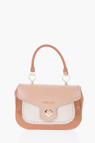 LOVE faux leather top handle bag with perfored details