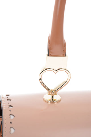 LOVE faux leather top handle bag with perfored details
