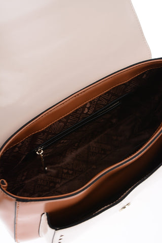 LOVE faux leather top handle bag with perfored details