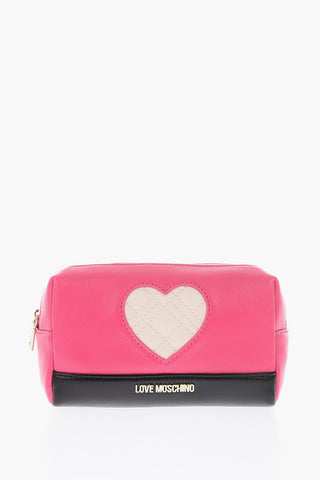 LOVE faux leather cosmetic case with zip closure