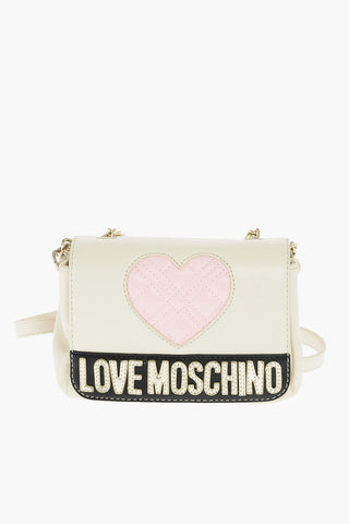 LOVE faux leather crossbody bag with quilted details