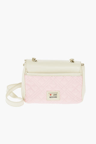 LOVE faux leather crossbody bag with quilted details