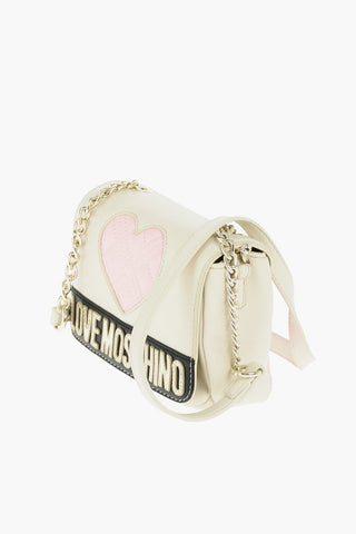 LOVE faux leather crossbody bag with quilted details