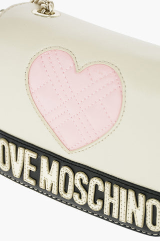 LOVE faux leather crossbody bag with quilted details