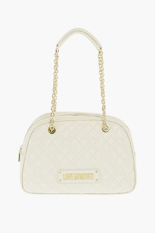 LOVE Quilted faux leather shoulder bag with chain