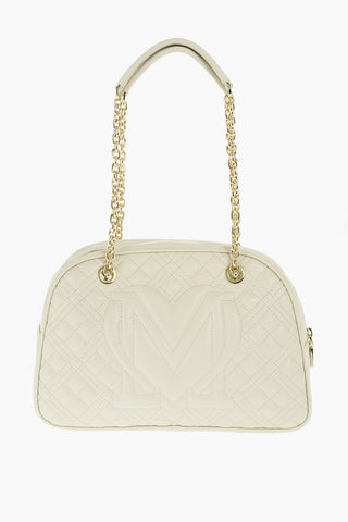 LOVE Quilted faux leather shoulder bag with chain
