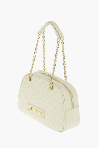 LOVE Quilted faux leather shoulder bag with chain