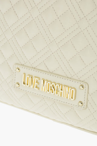LOVE Quilted faux leather shoulder bag with chain