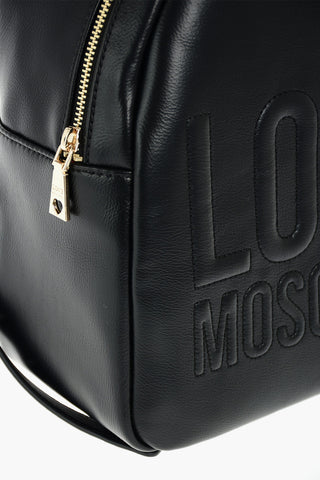 LOVE faux leather backpack with logo embossed