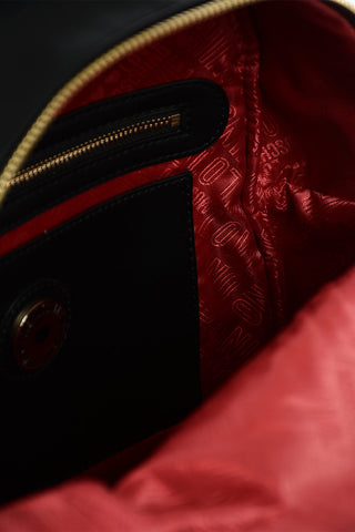 LOVE faux leather backpack with logo embossed