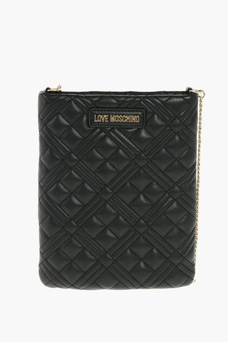 LOVE quilted faux leather bag with chain shoulder strap