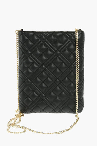 LOVE quilted faux leather bag with chain shoulder strap